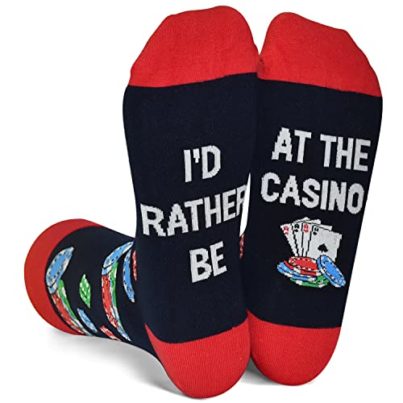 Funny Gambler Novelty Socks, Crazy Las Vegas Nights Casino Gifts Gambling Gifts for Poker Card Game Lover